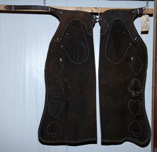 Appraisal: Cowboy item a pair of studded Hamley chaps Cowboy item