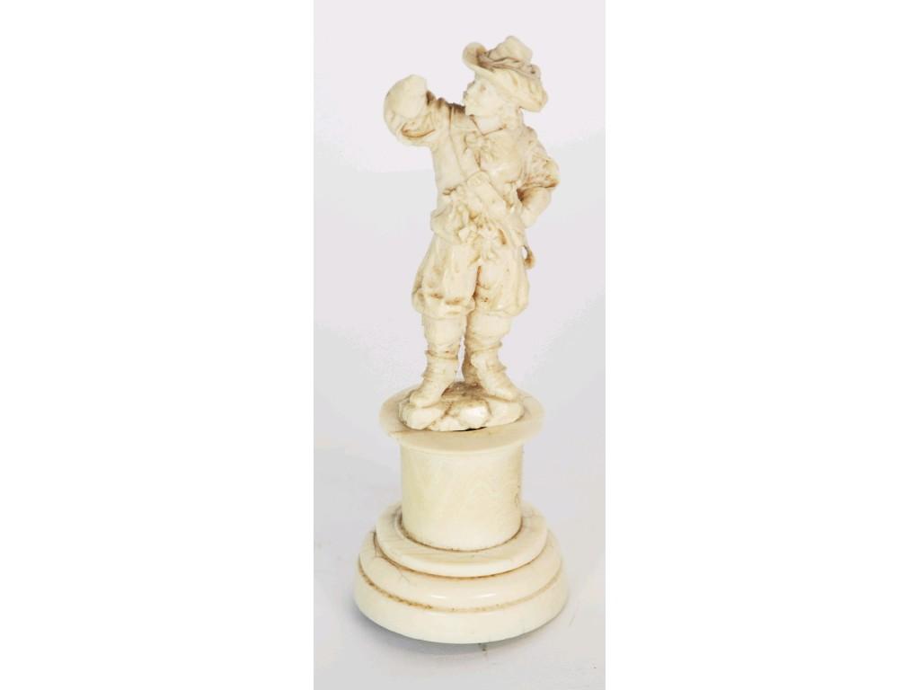 Appraisal: LATE NINETEENTH CENTURY IVORY FIGURE OF A CAVALIER originally depicted