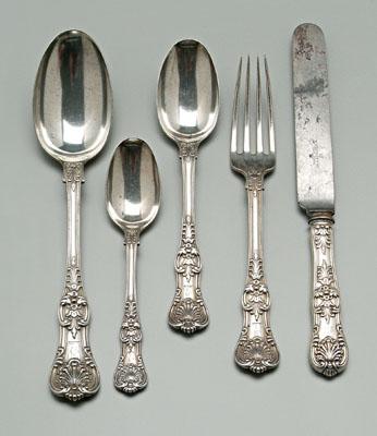 Appraisal: Tiffany English King sterling flatware pieces various monograms marks for