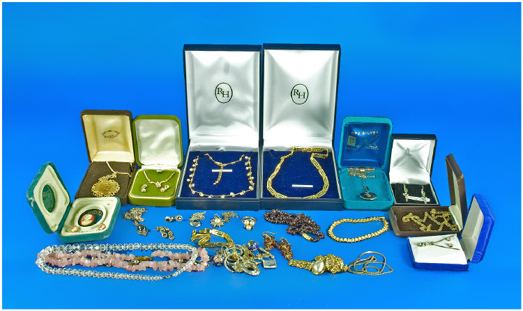 Appraisal: Collection Of Boxed Costume Jewellery Comprising Bracelets Chains Brooches etc