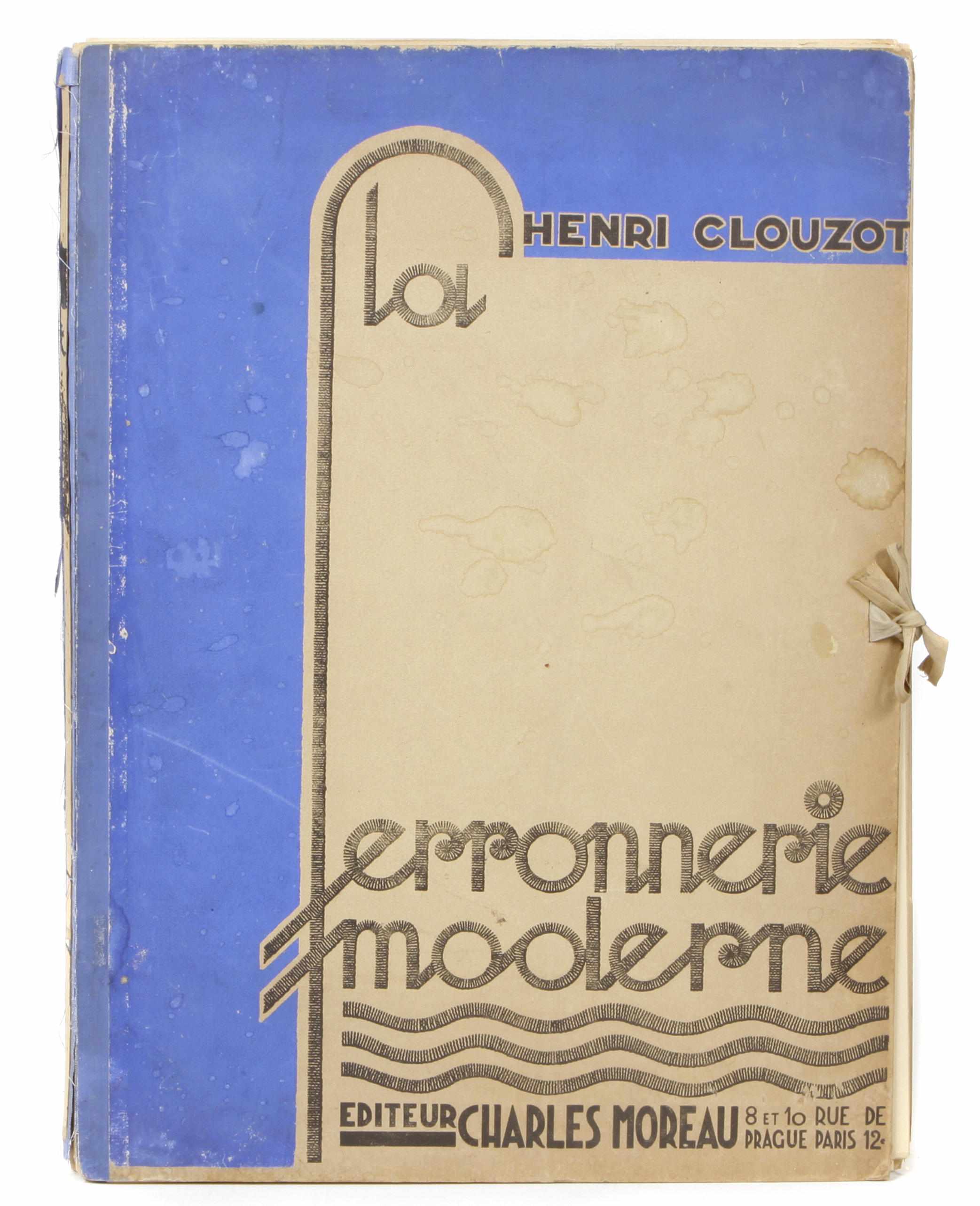 Appraisal: ART DECO CLOUZOT HENRI La Ferronerie Moderne eme serie Paris