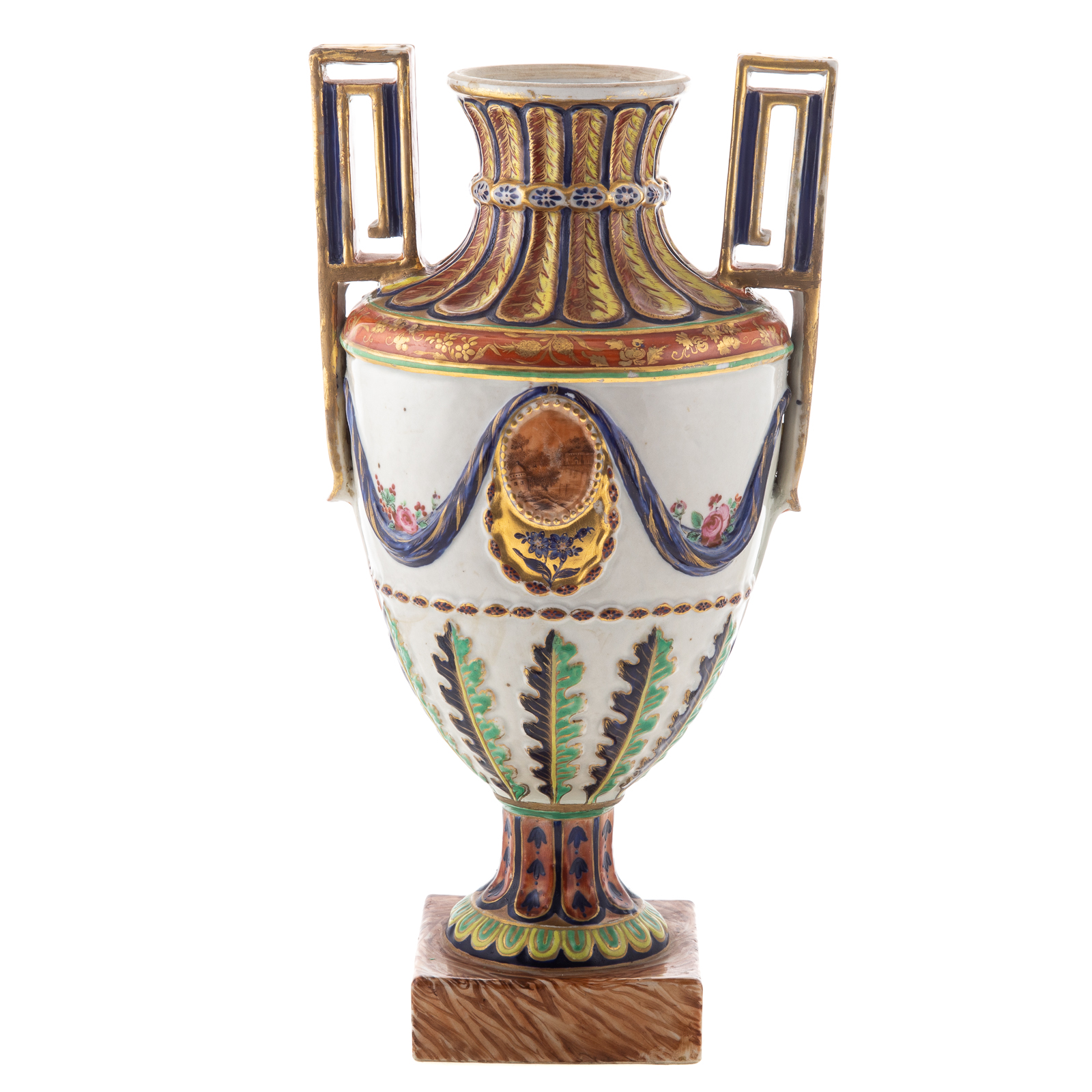 Appraisal: CHINESE EXPORT URN FOR THE AMERICAN MARKET Circa having Greek