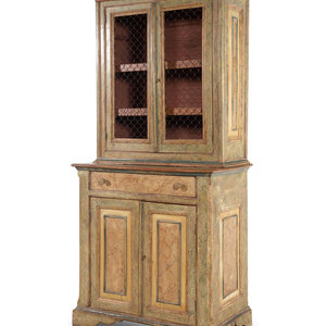 Appraisal: An Italian Painted Cupboard th th Century Height x width