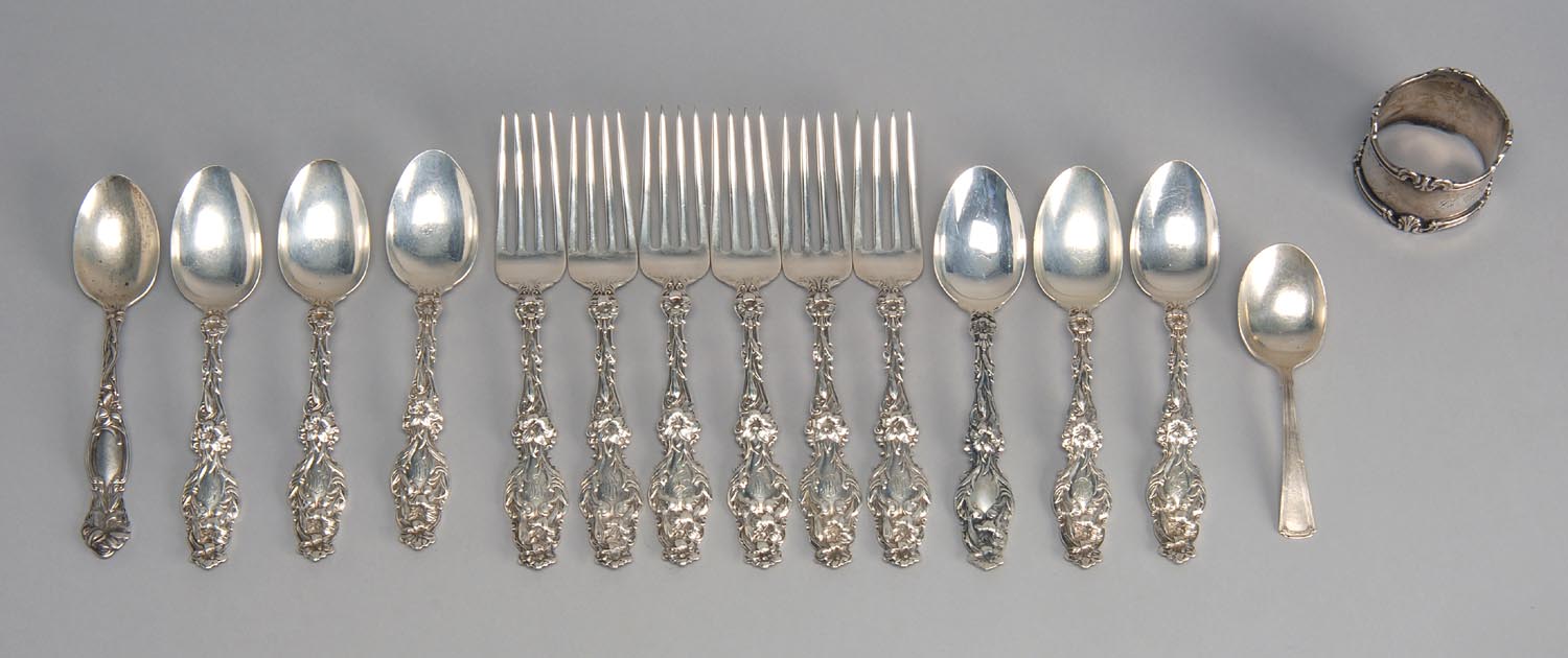 Appraisal: TWELVE PIECES OF STERLING SILVER FLATWARE BY WHITING DIV OF