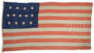 Appraisal: CIVIL WAR ERA -STAR AMERICAN FLAG Large wool bunting flag