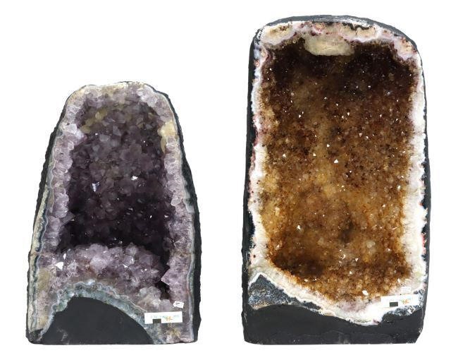 Appraisal: lot of Cathedral geodes including Amethyst approx h w d