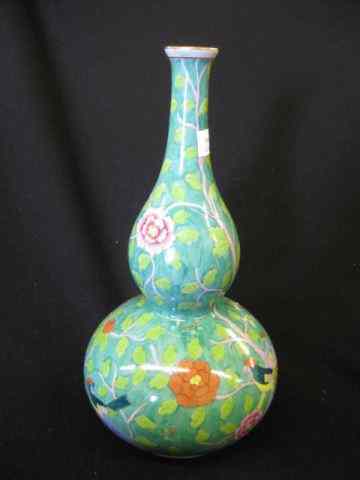 Appraisal: Herend Porcelain Vase bird floral ongourd shape - '' signed