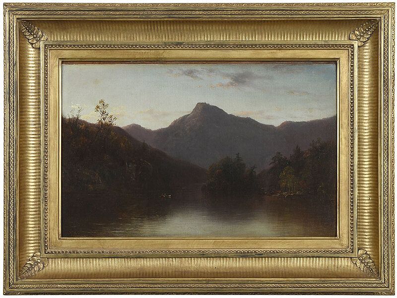 Appraisal: David Johnson American - Evening in an Adirondack Lake signed