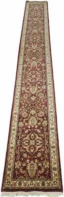 Appraisal: A Jaipur Style Runner Thick wool on cotton weft having