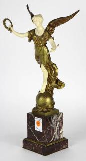 Appraisal: Sculpture Eugene Bernoud Eugene Bernoud French th century Victoire gilt