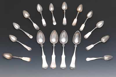 Appraisal: A Group of Sixteen Silver Spoons Including four - L