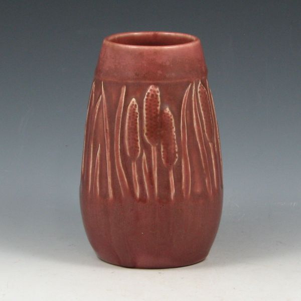 Appraisal: Rookwood vase with cattails from in matte mauve glaze Marked