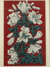 Appraisal: FINE ENGLISH BEADWORK - Lillies on crimson field in mahogany