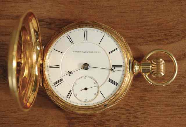 Appraisal: ELGIN EIGHTEEN KARAT GOLD HUNTER CASE POCKET WATCH B W