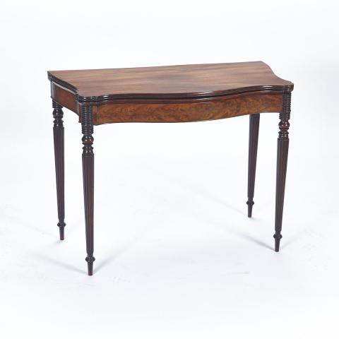 Appraisal: Sheraton Mahogany Tea Table th th century the shaped hinged