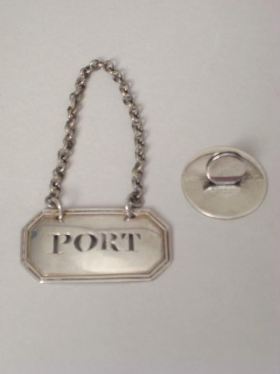 Appraisal: A William IV octagonal Port Label with piercing and reeded