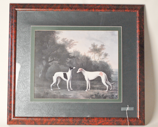 Appraisal: Print of Greyhounds framed x