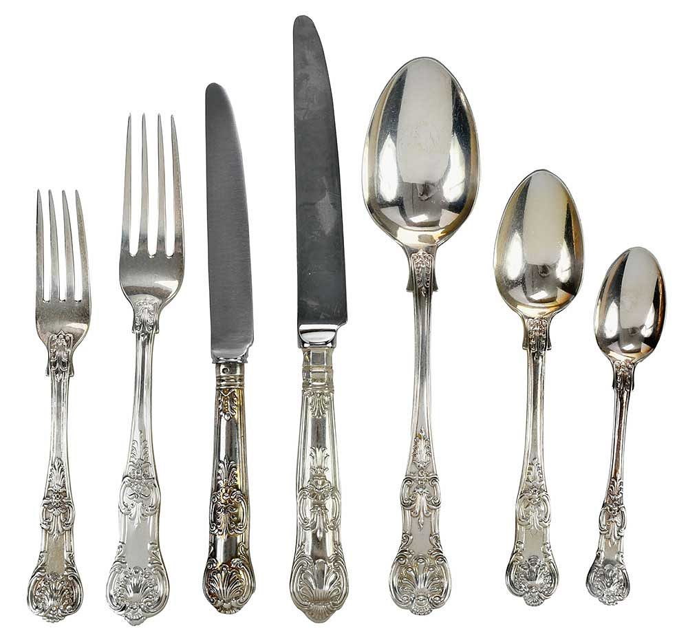 Appraisal: Queens Pattern Flatware Set Fitted Drawer Liners London th th