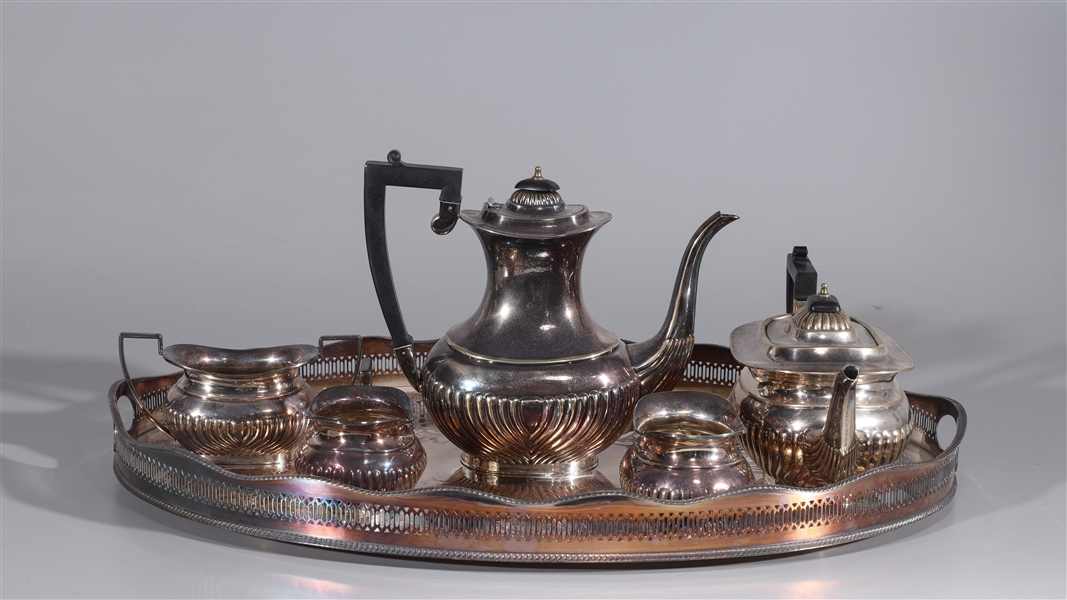 Appraisal: Silver plated tea and coffee service including teapot coffeepot creamer