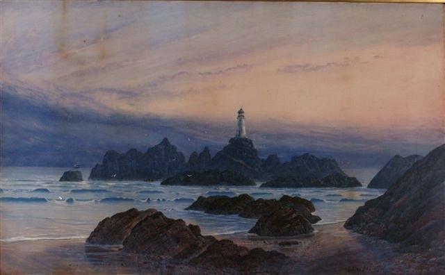 Appraisal: GODFREY HALL British th th Century 'La Corbiere Lighthouse Jersey'