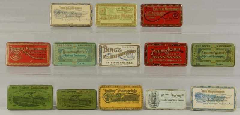 Appraisal: Lot of Mainspring Tins Condition Excellent - Near Mint Size