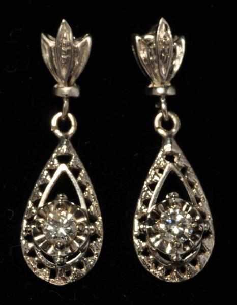 Appraisal: Pair of K W Gold Diamond Earrings Description Diamonds ctw