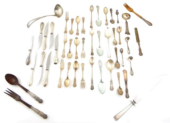 Appraisal: SILVER Forty-six sterling and silver utensils some weighted sterling includes