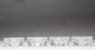 Appraisal: Baccarat Crystal Faceted Bowls Comprising four finger bowls Bowl diameter