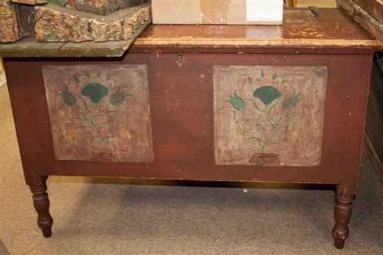 Appraisal: American vernacular painted wood blanket chest th century Estimate -