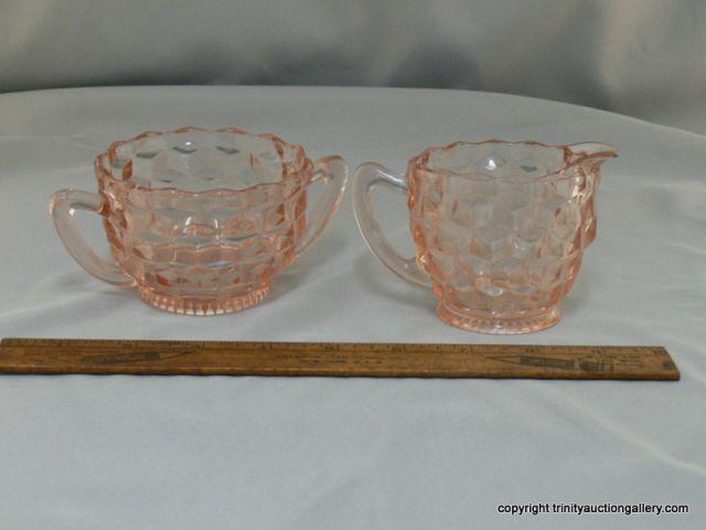 Appraisal: Cube Pink Depression Glass from Jeannette Glass Co - Mini