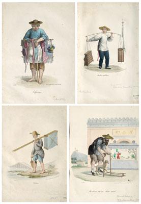 Appraisal: Asian-inspired lithographs possibly extracted in part from Malpiere La Chine