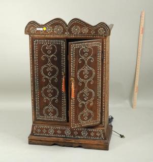 Appraisal: Philippine Mother Of Pearl Inlaid Display Cabinet Philippine mother of