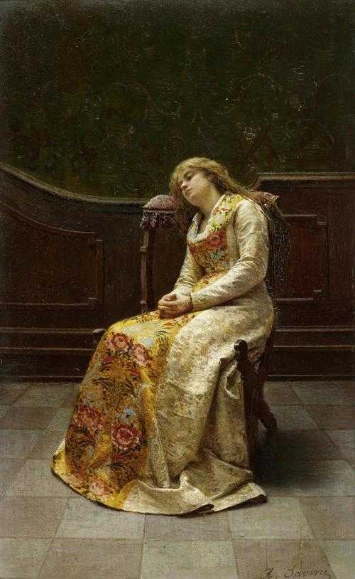 Appraisal: SAVINI ALFONSO Bologna Sleeping beauty - Melancholy Oil on panel