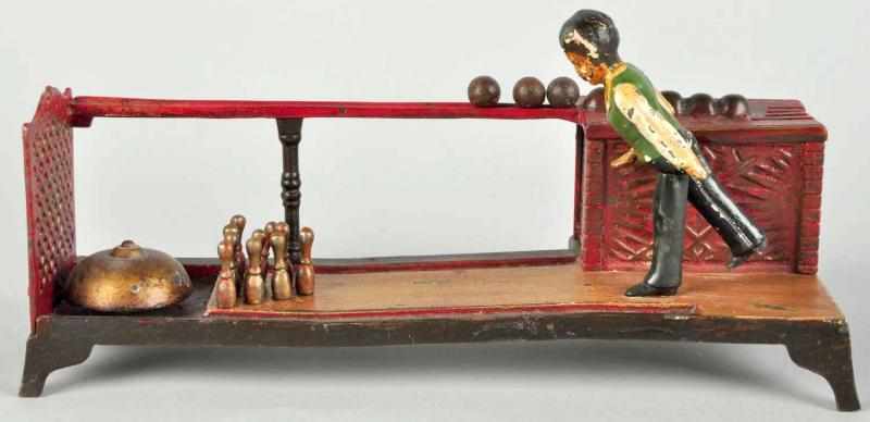 Appraisal: Cast Iron Bowling Alley Mechanical Bank Second series production Working