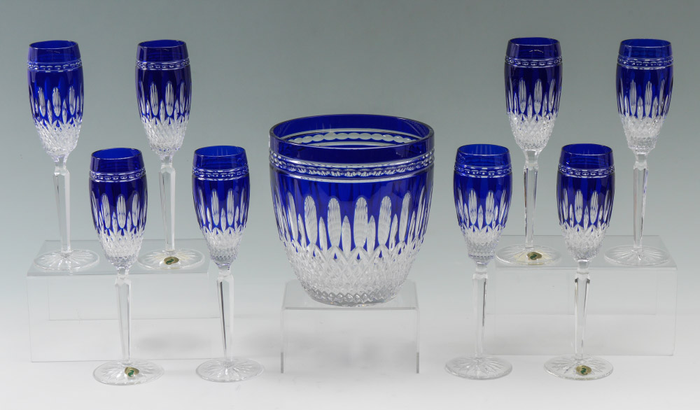 Appraisal: PIECE WATERFORD CRYSTAL COBALT CLARENDON Ice bucket '' x ''