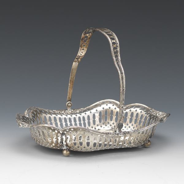 Appraisal: REDLICH STERLING SILVER BASKET x Sterling silver reticulated basket with