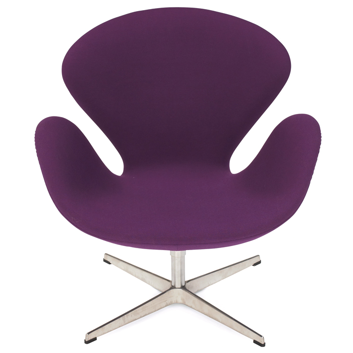 Appraisal: Arne Jacobsen Swan chair by Fritz Hansen foam-covered fiberglass shell