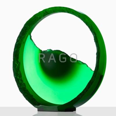 Appraisal: VLADIMIR PROCHAZKA b Frosted and cast glass sculpture Emerald Czech