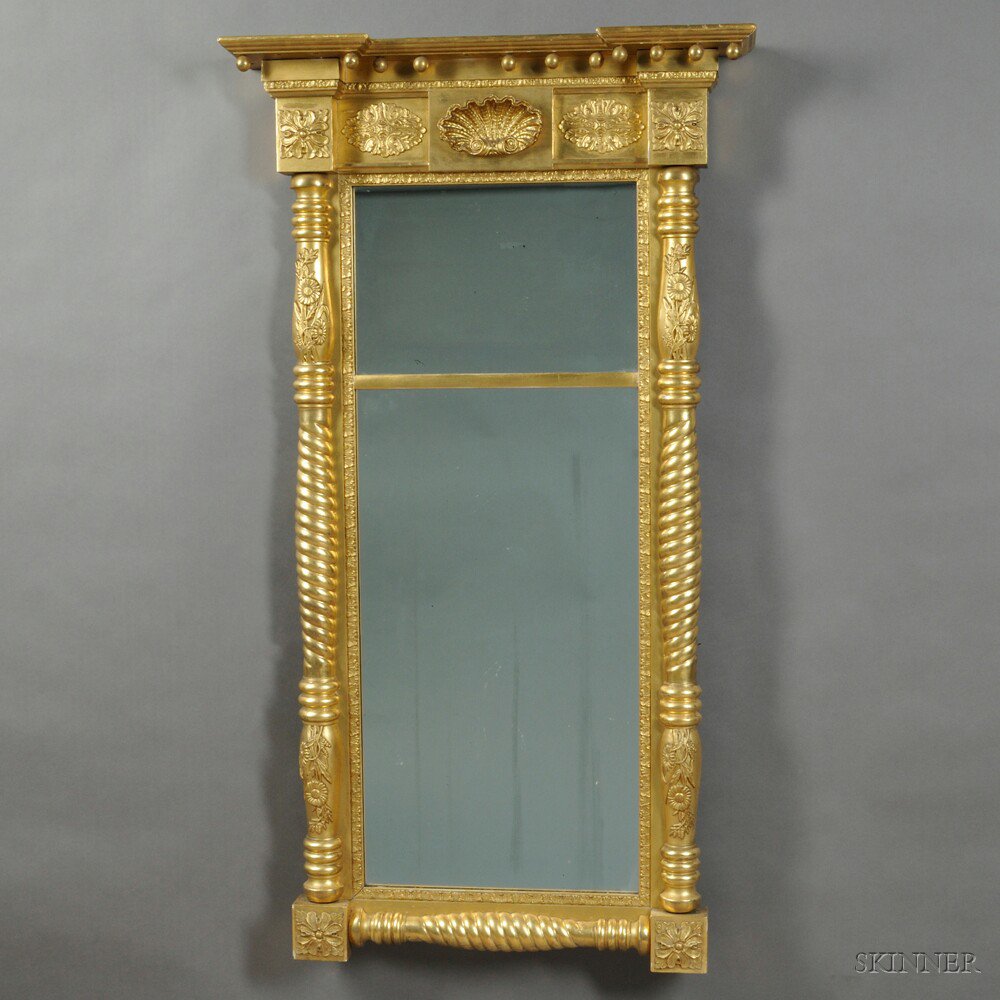 Appraisal: Neoclassical-style Giltwood Mirror mid to late th century with an