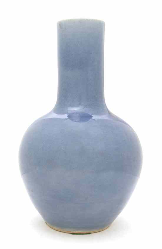 Appraisal: A Pottery Vase of bottle form with monochrome crackle glaze