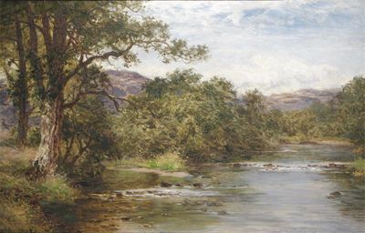 Appraisal: Benjamin Williams Leader - River landscape Signed and dated Oil