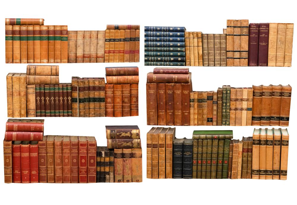 Appraisal: SMALL LIBRARY OF LEATHER-BOUND BOOKScomprising several sets and single volumes