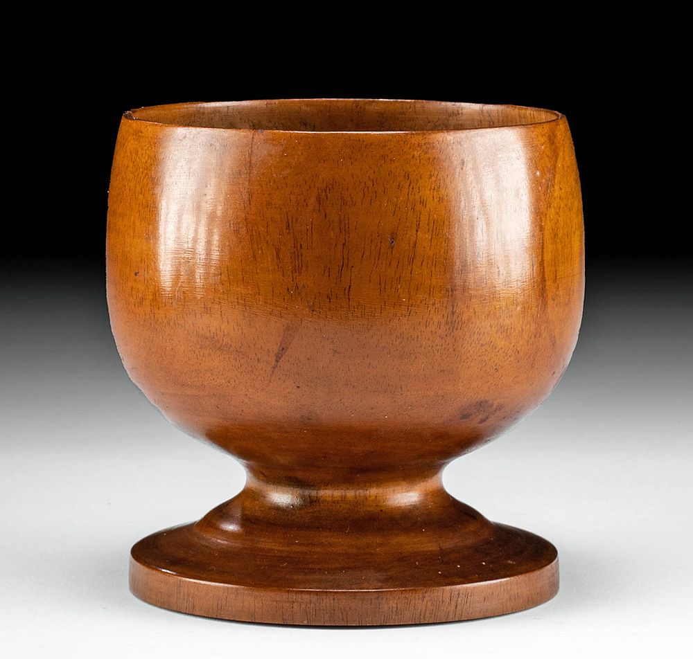 Appraisal: Gorgeous Early th C Hawaiian Milo Wood Goblet North Pacific