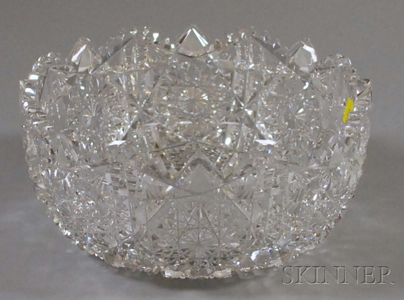 Appraisal: Colorless Cut Glass Bowl ht dia in