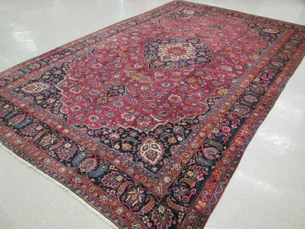 Appraisal: SEMI-ANTIQUE PERSIAN MASHAD CARPET Razavi Khorasan Province northeastern Iran floral