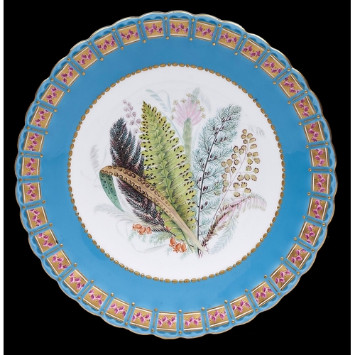 Appraisal: A Royal Worcester dessert plate c painted with ferns reserved