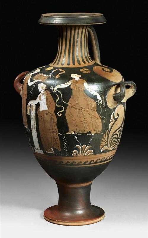 Appraisal: TRIPLE-HANDLED AMPHORA known as a Campanische Hydria Decorated by the