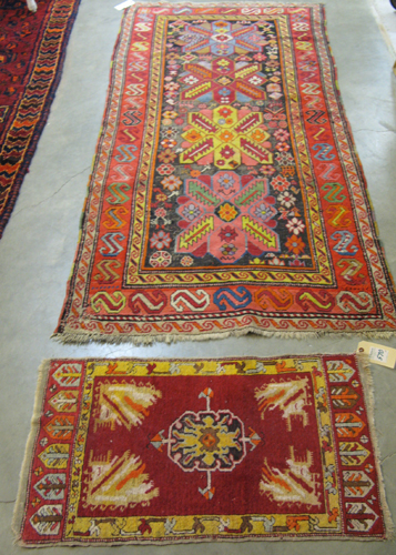 Appraisal: TWO SEMI-ANTIQUE AREA RUGS ' x ' Caucasian and a