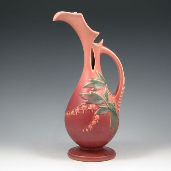 Appraisal: Roseville Bleeding Heart ewer in pink and mauve Marked Roseville