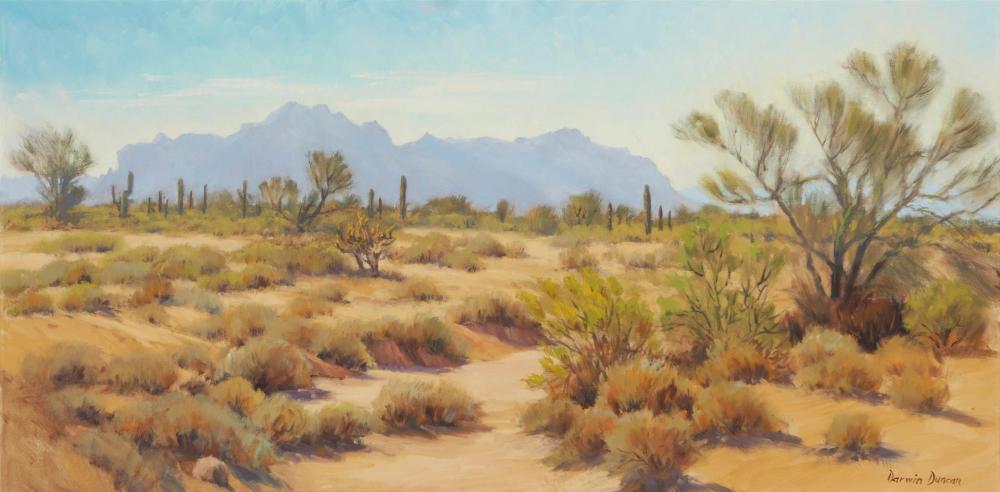 Appraisal: DARWIN WILLIAM DUNCAN - DESERT LANDSCAPE OIL ON CANVAS H